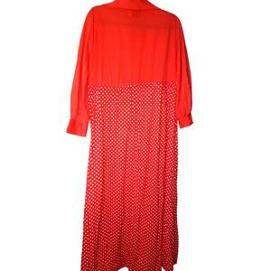 Vintage Butterfield 8 Coral Red Polka Dot Robe Duster Nightgown READ